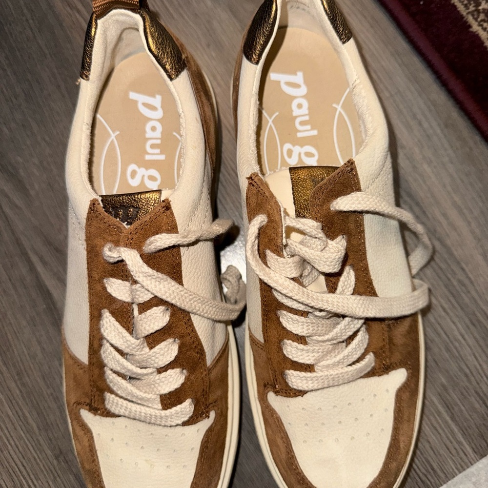 Paul Green Men's Tan and Cream Sneakers